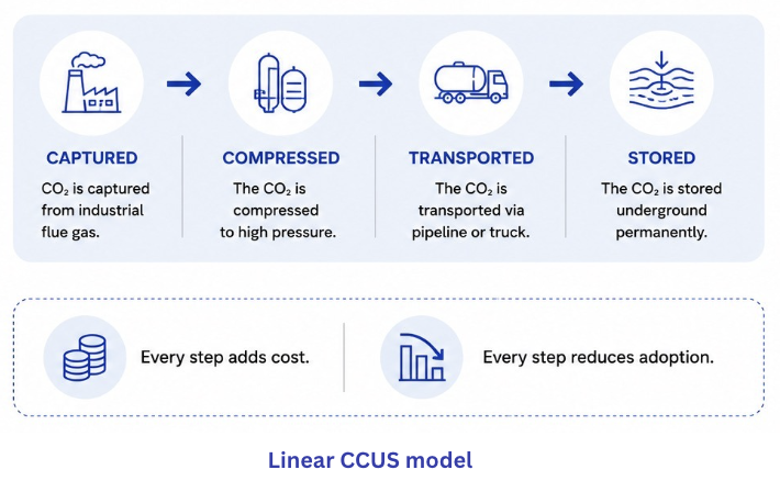 Linear CCUS model - Capture, Compress, Transport, Store
